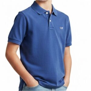 Vineyard Vines Classic Blue Polo‎ for Kids Whale Shirt Short Sleeve M 12-14